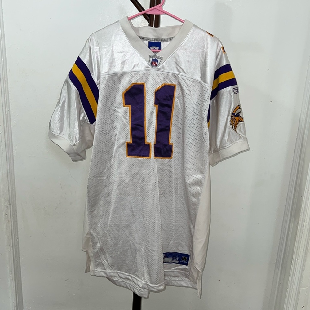 NFL Minnesota Vikings White Jersey with Purple and Yellow Accents